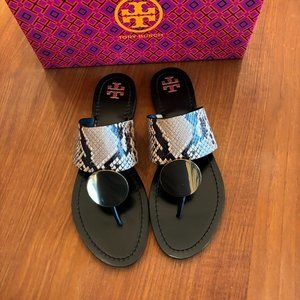 NIB Tory Burch Patos Disc Sandal in Snake // sz 9M // 031